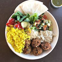 gluten-free plate of tasty Mediterrean food